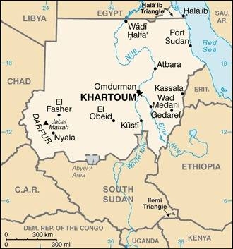 Map of Sudan - CIA