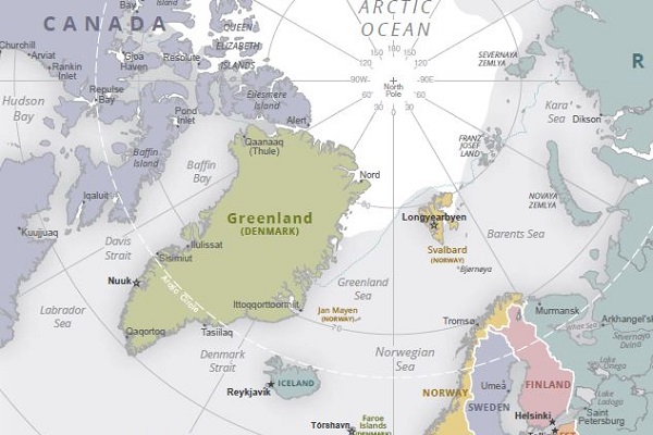 Map Greenland Political CIA