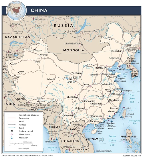 Map of China - CIA