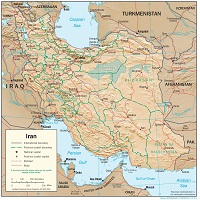 Map Iran Physiography CIA 2001 sm
